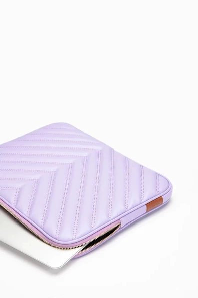 Omuz Askılı Macbook Air Pro 13.3-14" İnç Lila Notebook Laptop Kılıfı - 5