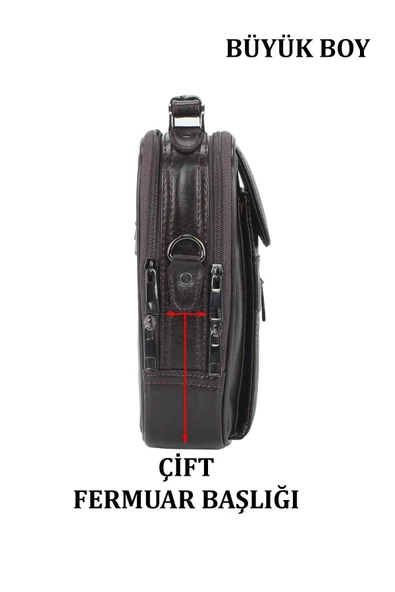 Kasalı Erkek Kahverengi El ve Omuz Çantası - 3