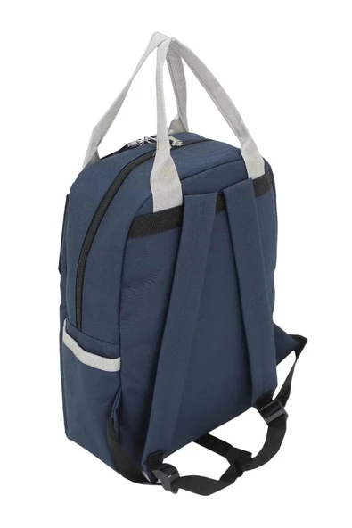 Etiket Desenli Lacivert Okul Sırt Çantası - 6