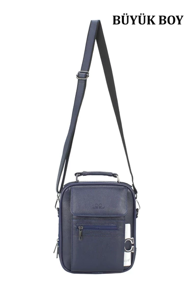 Kasalı Erkek Lacivert El ve Omuz Çantası - 4