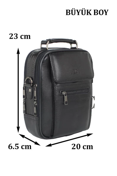 Kasalı Erkek Siyah El ve Omuz Çantası - 2