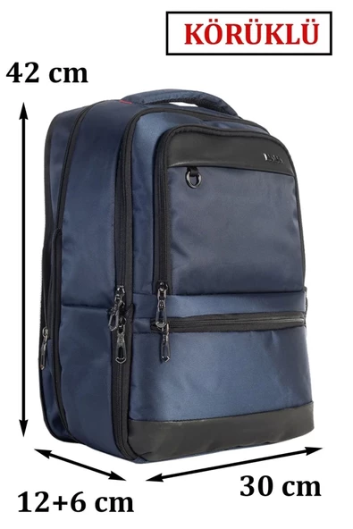 Sportif Su Geçirmez 14-15,6 inç Lacivert Notebook Laptop Sırt Çantası - 3