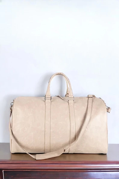 Sportif Vintage Krem Valiz - 3