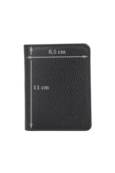 Hakiki Deri Kartlık Kartvizitlik Siyah Cüzdan - 2