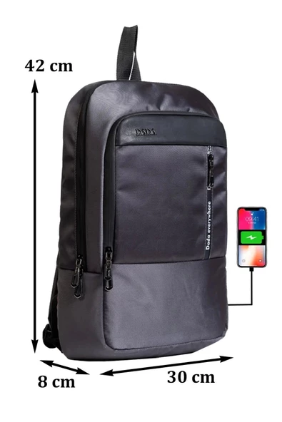 Su Geçirmez 14-15,6 inç Slim Antrasit Notebook Laptop Sırt Çantası - 2