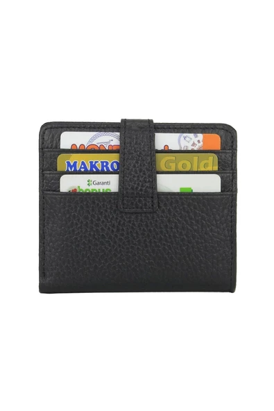 Hakiki Deri Unisex Slim Kartlık Siyah Cüzdan - 3
