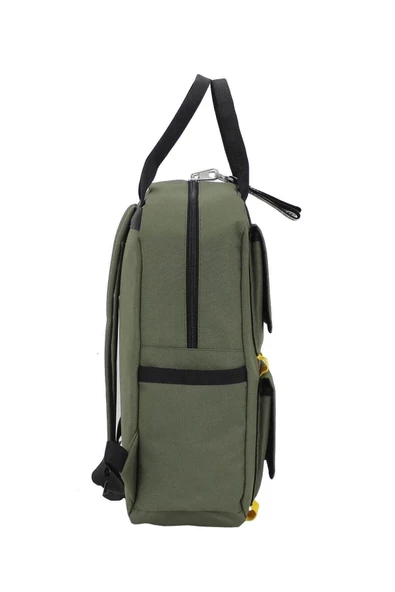 Etiket Desenli Haki Okul Sırt Çantası - 4