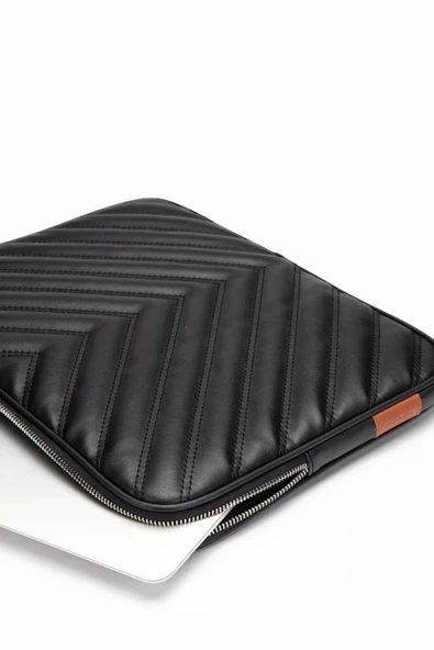 Omuz Askılı Macbook Air Pro 13.3-14" İnç Siyah Notebook Laptop Kılıfı - 4