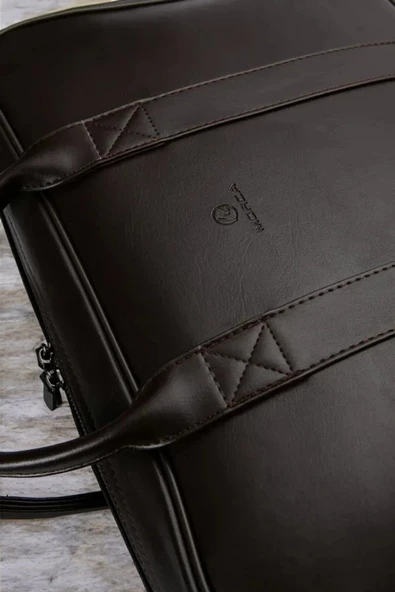 Unisex Lüx Macbook Organizer 15.6-16" İnç Kahverengi Laptop Evrak Çantası - 5