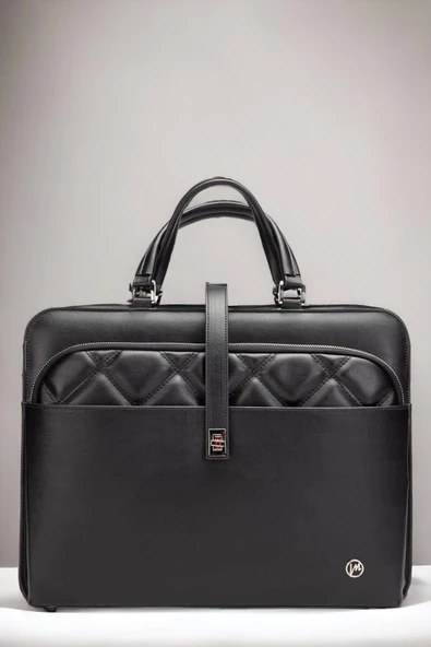 Evrak Laptop Çantası Siyah Kapitone 13", 14" 15.6" Inç
