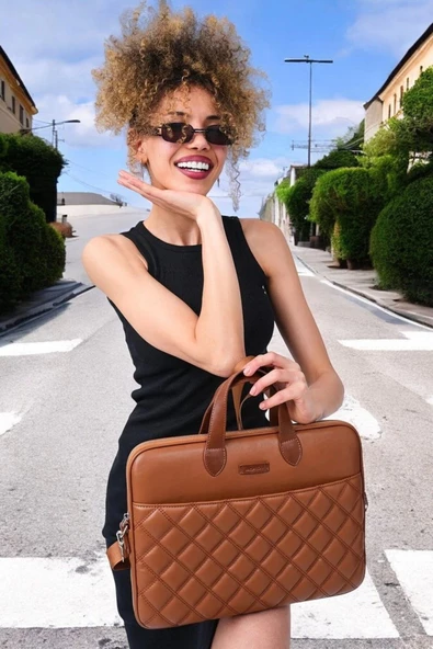 Macbook Air Pro 13.3-14" inç Taba Notebook Laptop Evrak Çantası - 3