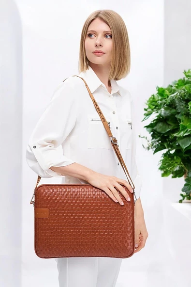 Hasır Lüx Macbook Air Pro 13.3-14" İnç Taba Laptop Kılıfı