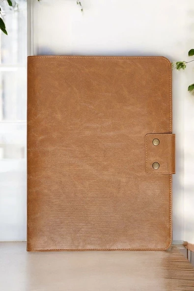 Lüx Macbook Air Pro 13-14 Crazy Taba Ofis Organizer Evrak & Laptop & Tablet Çantası - 5