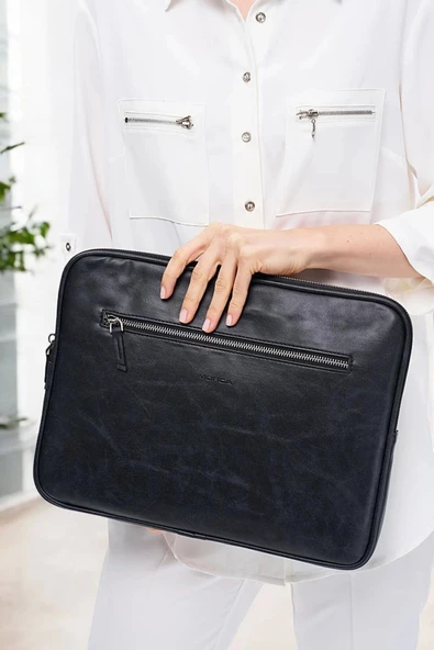 Macbook Air Pro 13.3 & 14 İnç Siyah Laptop Kılıfı El Çantası - 3