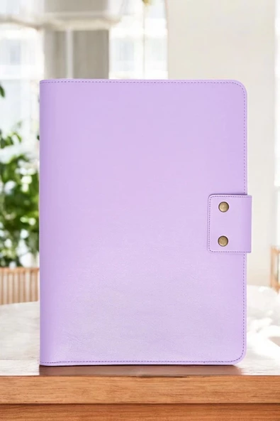 Lüx Macbook Air Pro 13-14 İnç Ofis Organizer Lila Evrak & Laptop & Tablet Çantası - 3