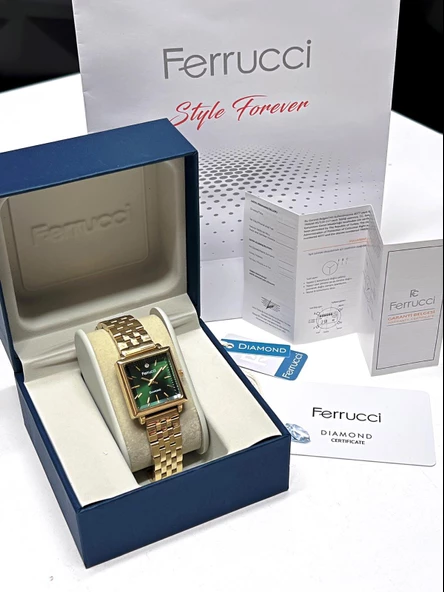 Ferrucci Diamond Pırlanta Taşlı Ve Sertifikalı Özel Kutulu Kadın Kol Saati+Bileklik BFC.01118-03 - Resim 4