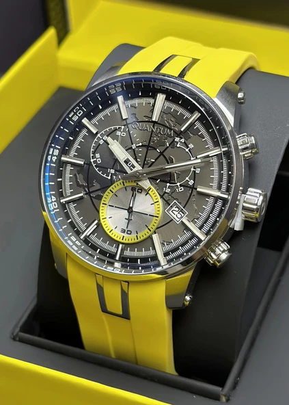 Quantum Sarı Silikon Kordon Erkek Kol Saati ürün görseli 1