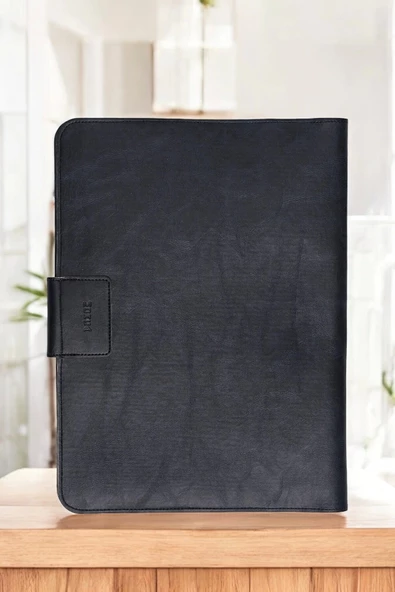 Lüx Macbook Air Pro 13-14 İnç Ofis Organizer Crazy Siyah Evrak & Laptop & Tablet Çantası - 5