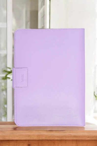 Lüx Macbook Air Pro 13-14 İnç Ofis Organizer Lila Evrak & Laptop & Tablet Çantası - 4