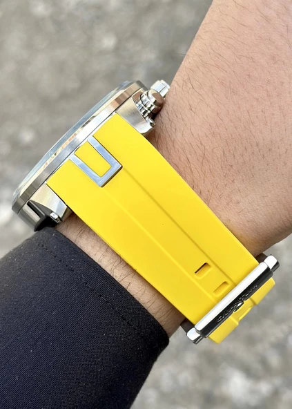Quantum Sarı Silikon Kordon Erkek Kol Saati - Resim 3