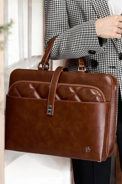 Lüx Kapitone 13", 14" 15.6" Inç Ofis Evrak Taba Laptop Çantası