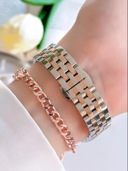 Ferrucci Diamond Pırlanta Taşlı Ve Sertifikalı Özel Kutulu Kadın Kol Saati+Bileklik BFC.01118-05 - Resim 3