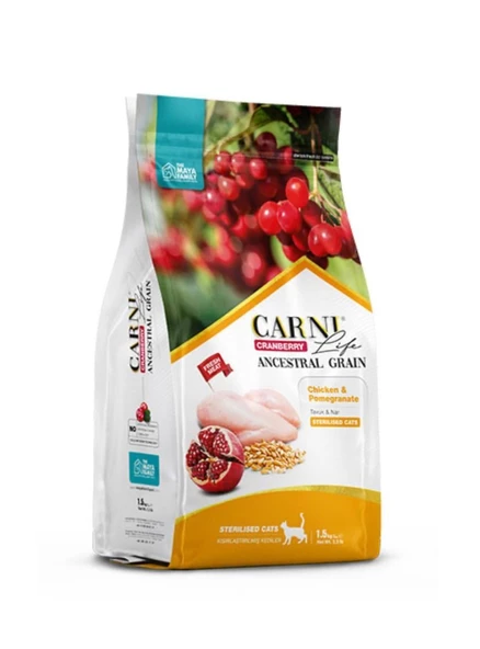 Carni Life Tavuk Etli ve Narlı Kısırlaştırılmış Kedi Maması (10 kg)