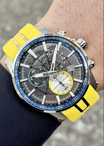 Quantum Sarı Silikon Kordon Erkek Kol Saati - Resim 2