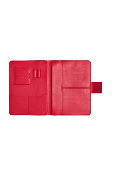 Lüx Macbook Air Pro 13-14 İnç Ofis Organizer Kırmızı Evrak & Laptop & Tablet Çantası - 6