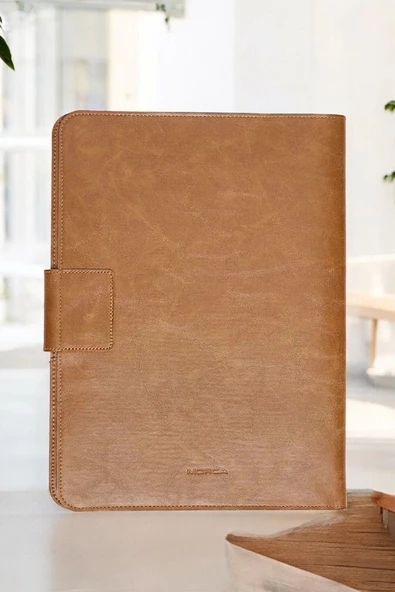 Lüx Macbook Air Pro 13-14 Crazy Taba Ofis Organizer Evrak & Laptop & Tablet Çantası - 6