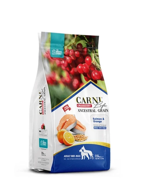 Carni Life Kızılcık Somonlu ve Portakallı Orta ve Büyük Irk Yetişkin Köpek Maması (2,5 kg)