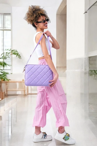 Kapitone Macbook Air Pro 13.3 & 14 İnç Lila Laptop Tablet Kılıfı - 7