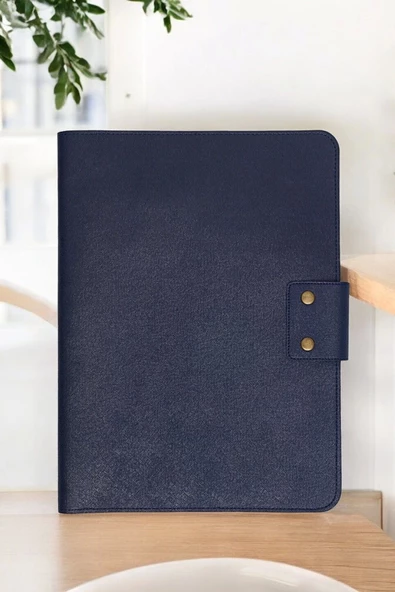 Lüx Macbook Air Pro 13-14 İnç Ofis Organizer Lacivert Evrak & Laptop & Tablet Çantası - 5