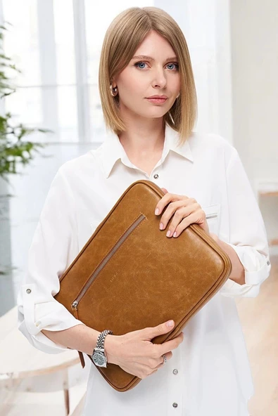 Macbook Air Pro 13.3 & 14 İnç Taba Laptop Kılıfı El Çantası - 2