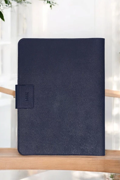 Lüx Macbook Air Pro 13-14 İnç Ofis Organizer Lacivert Evrak & Laptop & Tablet Çantası - 6