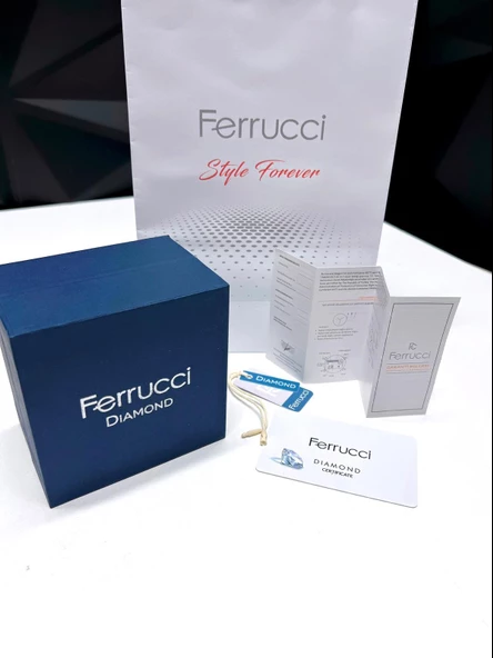 Ferrucci Diamond Pırlanta Taşlı Ve Sertifikalı Özel Kutulu Kadın Kol Saati+Bileklik BFC.01118-05 - Resim 5