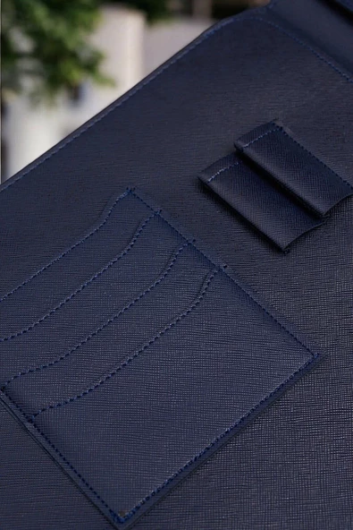 Lüx Macbook Air Pro 13-14 İnç Ofis Organizer Lacivert Evrak & Laptop & Tablet Çantası - 4