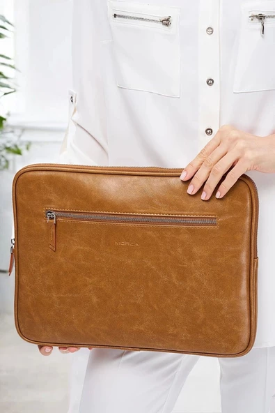 Macbook Air Pro 13.3 & 14 İnç Taba Laptop Kılıfı El Çantası - 3