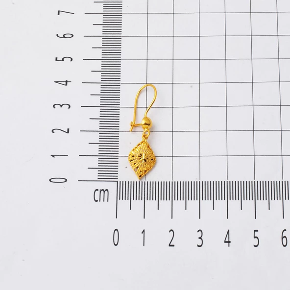 Yaşam Çiçeği Sallantılı 22 Ayar Küpe - Resim 4