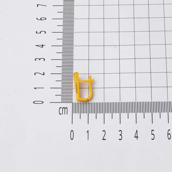 22 Ayar Sarı Altın Bayan Küpe - Resim 5