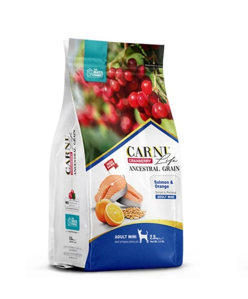 Carni Life Kızılcık Somonlu ve Portakallı Küçük Irk Yetişkin Köpek Maması (2,5 kg)