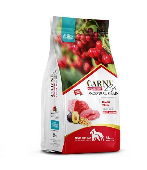 Carni Life Sığır Eti Erik Yetişkin Köpek Maması Medium & Maxi (12 kg)