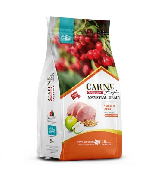 Carni Life Hindi Etli Elmalı Tüm Irklar İçin Yavru Köpek Maması (2,5 kg)