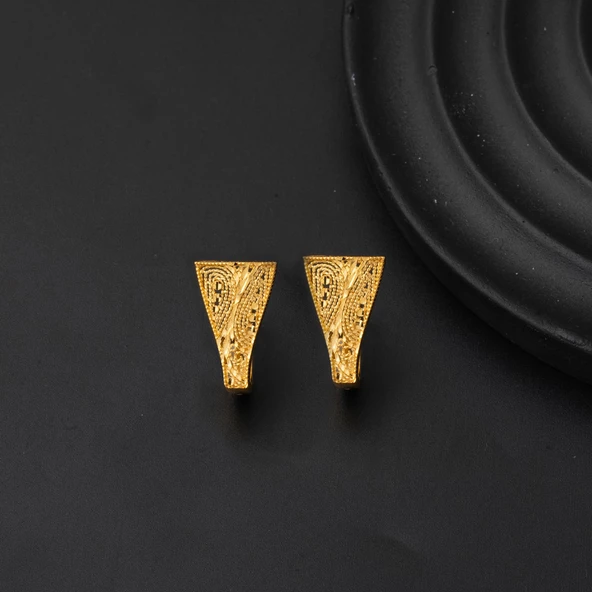 22 Ayar Sarı Altın Bayan Küpe - Resim 4