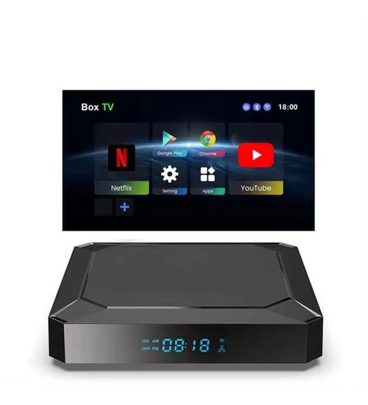 PrimeX PX-SB3 SHOAMİ 4K Android box, 4GB Ram 64GB Hafıza Smart TV Çevirici, Android TV Box, (4K, HDR10+ HEVC, 2xUSB, RJ45, Optik Ses, MSC, 2.5 + 5G Wifi) - 5