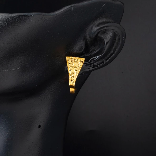 22 Ayar Sarı Altın Bayan Küpe - Resim 2