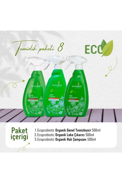 ECOPROBİOTİC Avantajlı 3'lü Paket Organik Temizlik Ürünleri, Çok Amaçlı Temizleyiciler