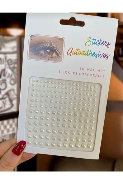 İncili Yüz ve Vücut Stickerı 3D Nail Art Face Gems - 2