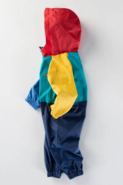 YENİ Çok Renkli Kapşonlu Fermuarlı Pamuk Astarlı Cepli Kız Erkek Bebek Yağmurluk Mont Tulum Çocuk - 4