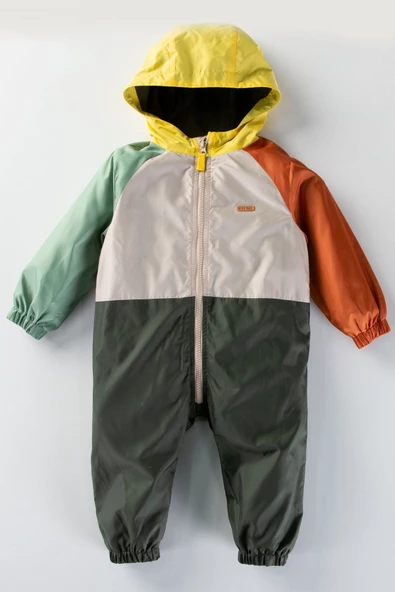 YENİ Çok Renkli Kapşonlu Fermuarlı Pamuk Astarlı Cepli Kız Erkek Bebek Yağmurluk Mont Tulum Çocuk - 2